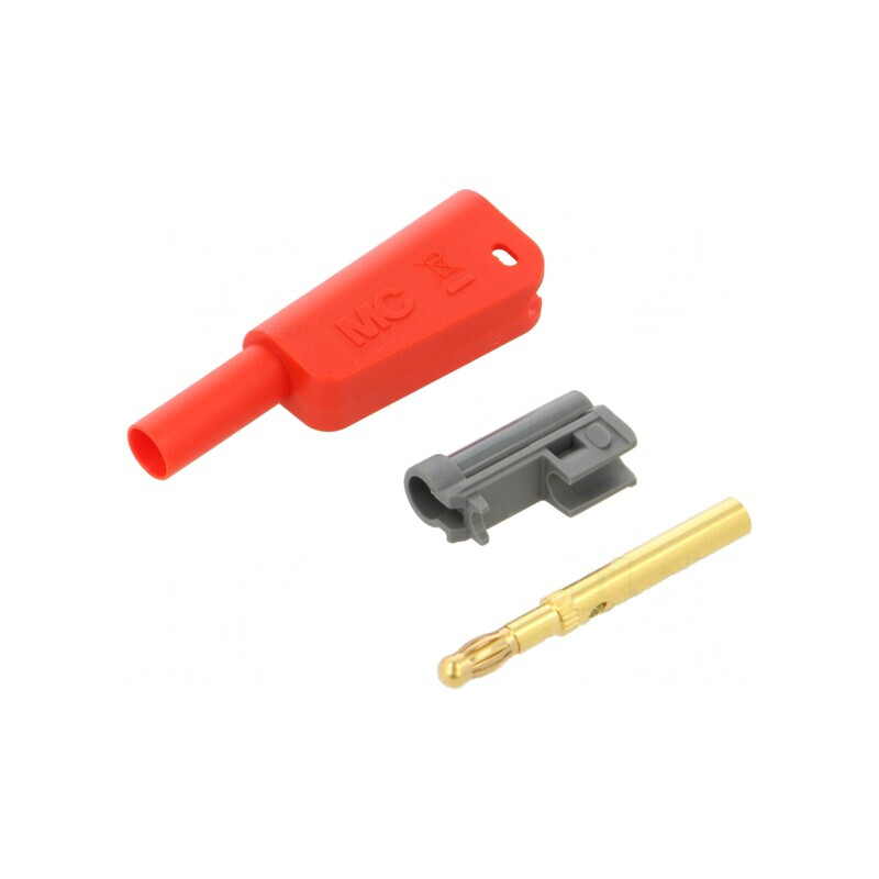 Conector Banană 4mm Roșu 32A 1kV cu Izolație | Electronic-mag.ro | Componente Electronice