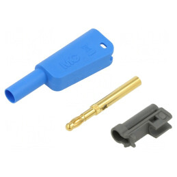 Conector Banană 4mm Albastru 1kV 32A cu Izolație și Soclu Axial