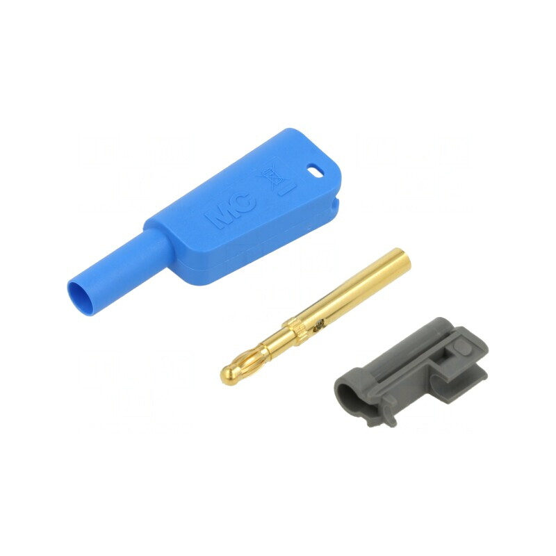 Conector Banană 4mm Albastru 1kV 32A cu Izolație și Soclu Axial | Electronic-mag.ro | Componente Electronice