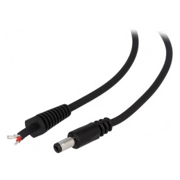 Cablu Electric 2x1mm² cu Mufă DC 5,5/2,1 Negru 1,5m | Electronic-mag.ro | Componente Electronice