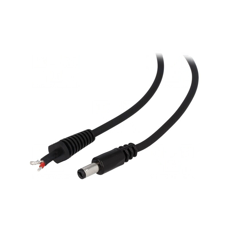 Cablu Electric 2x1mm² cu Mufă DC 5,5/2,1 Negru 1,5m | Electronic-mag.ro | Componente Electronice