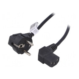 Cablu Alimentare Schuko 3m 10A 250V Negru | Electronic-mag.ro | Componente Electronice