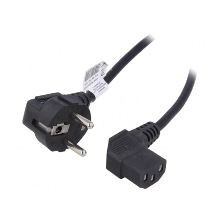 Cablu Alimentare Schuko 3m 10A 250V Negru | Electronic-mag.ro | Componente Electronice