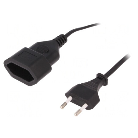Prelungitor negru 2m 1 priză | Electronic-mag.ro | Componente Electronice