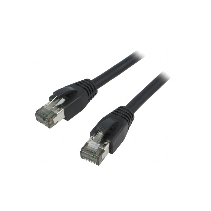 Patch cord S/FTP Cat 8.1 Cu LSZH Negru 1m | Electronic-mag.ro | Componente Electronice