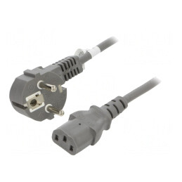 Cablu Alimentare Gri 2m CEE 7/7 la IEC C13 | Electronic-mag.ro | Componente Electronice