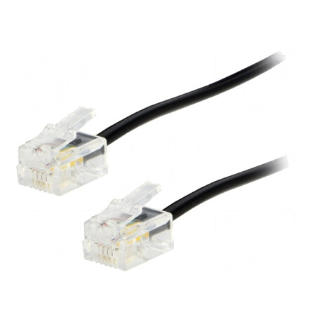 Cablu Telefon RJ11 20m Negru | Electronic-mag.ro | Componente Electronice