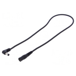 Cablu DC 5,5/2,1 Soclu la 5,5/2,5 Mufă Unghi Negru 1x1mm2 | Electronic-mag.ro | Componente Electronice