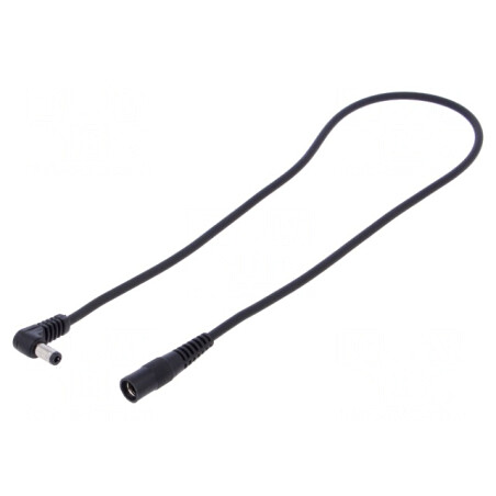 Cablu DC 5,5/2,1 Soclu la 5,5/2,5 Mufă Unghi Negru 1x1mm2 | Electronic-mag.ro | Componente Electronice