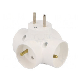 Splitter Alimentare AC Alb, 4 Socluri | Electronic-mag.ro | Componente Electronice