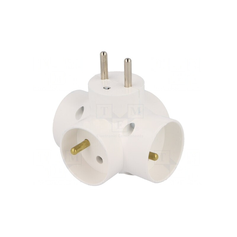 Splitter Alimentare AC Alb, 4 Socluri | Electronic-mag.ro | Componente Electronice