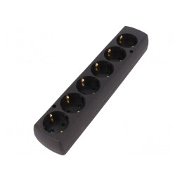 Conector Alimentare AC Splitter 2P 16A Negru | Electronic-mag.ro | Componente Electronice