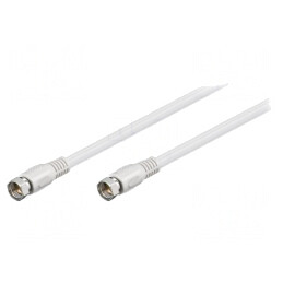 Cablu Coaxial 75Ω 7,5m cu Mufe F Alb | Electronic-mag.ro | Componente Electronice