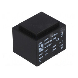 Transformator încapsulat 2,6VA 230VAC 15V 15V PCB | Electronic-mag.ro | Componente Electronice
