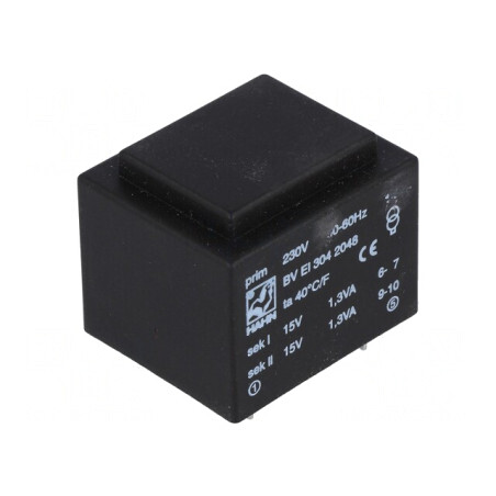 Transformator încapsulat 2,6VA 230VAC 15V 15V PCB | Electronic-mag.ro | Componente Electronice