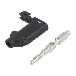 Mufă banană neagră 4mm 32A 70VDC | Electronic-mag.ro | Componente Electronice