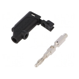 Mufă Banană 4mm Neagră 32A 70VDC | Electronic-mag.ro | Componente Electronice