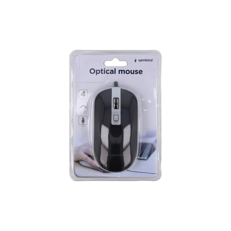 Mouse optic USB negru/argintiu cu cablu 1,35m | Electronic-mag.ro | Componente Electronice
