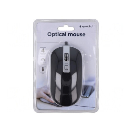 Mouse optic USB negru/argintiu cu cablu 1,35m | Electronic-mag.ro | Componente Electronice