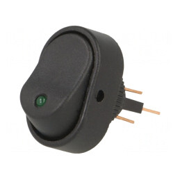 Rocker Switch ON-OFF 30A 12VDC with Green LED | Electronic-mag.ro | Componente Electronice