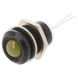 Lampă LED convex galbenă Ø12mm PCB alamă | Electronic-mag.ro | Componente Electronice