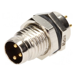 Conector M8 Tată 3 PIN Montare Panou | Electronic-mag.ro | Componente Electronice