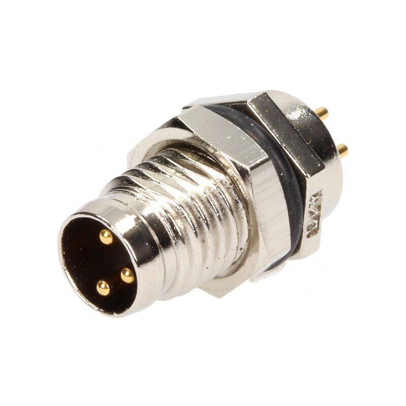 Conector M8 Tată 3 PIN Montare Panou | Electronic-mag.ro | Componente Electronice