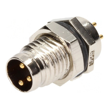 Conector M8 Tată 3 PIN Montare Panou | Electronic-mag.ro | Componente Electronice