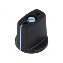 Buton rotativ negru cu indicator ABS 4mm 16x16mm