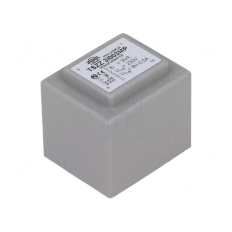 Transformator încapsulat 3VA 230V 6V 500mA PCB | Electronic-mag.ro | Componente Electronice