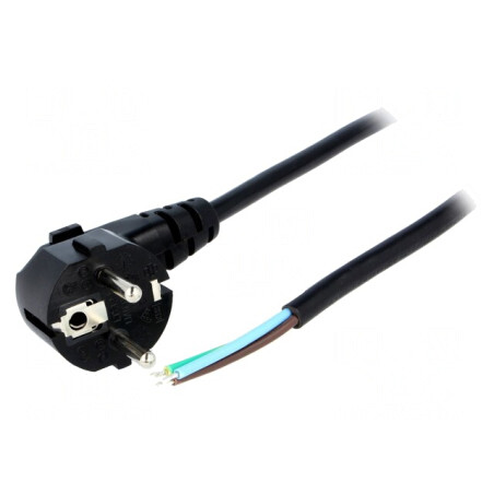 Cablu Alimentare 3x1mm2 cu Ştecăr în Unghi PVC 2,5m | Electronic-mag.ro | Componente Electronice