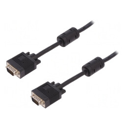 Cablu D-Sub 15 pini HD Negru 1.8m | Electronic-mag.ro | Componente Electronice