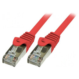 Patch Cord F/UTP 5e Roșu 10m Ecranat | Electronic-mag.ro | Componente Electronice