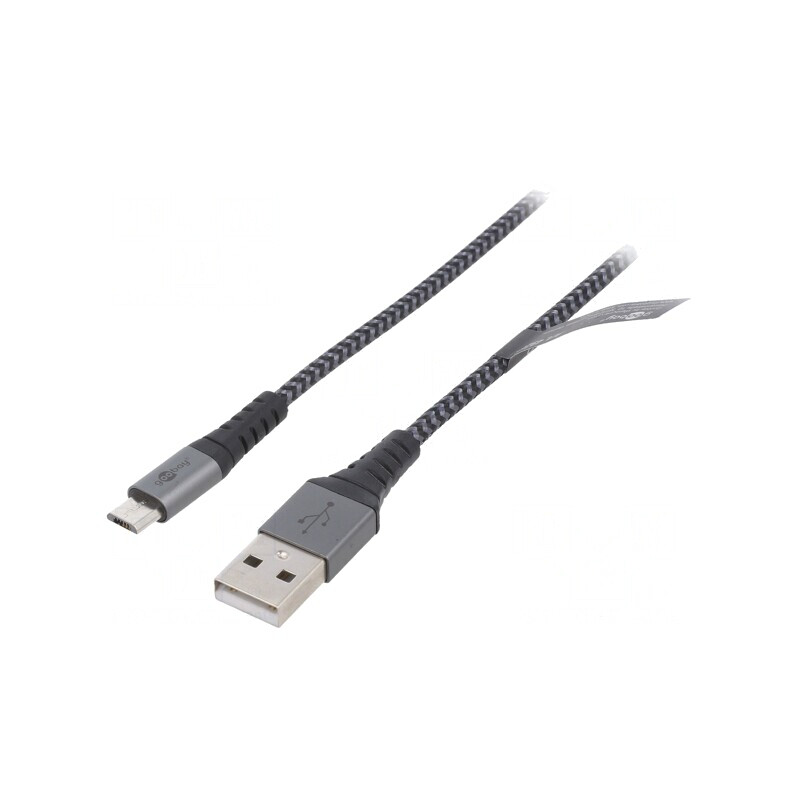 Cablu USB 2.0 A la Micro B Textil 2m 480Mbps | Electronic-mag.ro | Componente Electronice