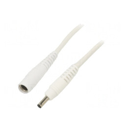 Cablu Alb 0,5m DC 5,5/2,1 Soclu la DC 4,0/1,7 Mufă Dreptă | Electronic-mag.ro | Componente Electronice