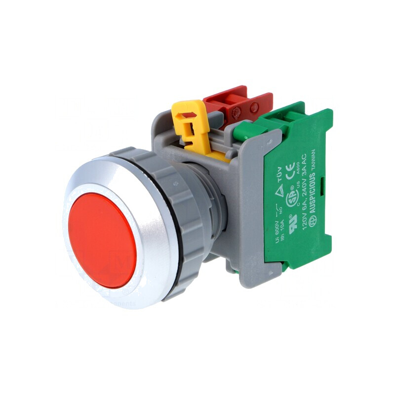Comutator Apăsare 30mm 1 NC NO | Electronic-mag.ro | Componente Electronice