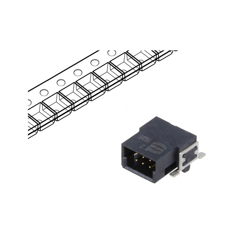 Conector PCB-cablu/PCB tată 6 pini 1,27mm har-flex® -55÷125°C | Electronic-mag.ro | Componente Electronice