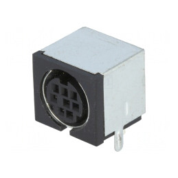 Soclu DIN Mini Mamă 8 PIN Ecranat THT | Electronic-mag.ro | Componente Electronice