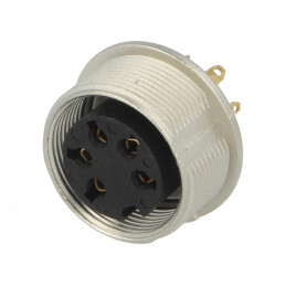 Conector M16 soclu mamă 5 pini 5A 250V IP40 0,75mm2 | Electronic-mag.ro | Componente Electronice