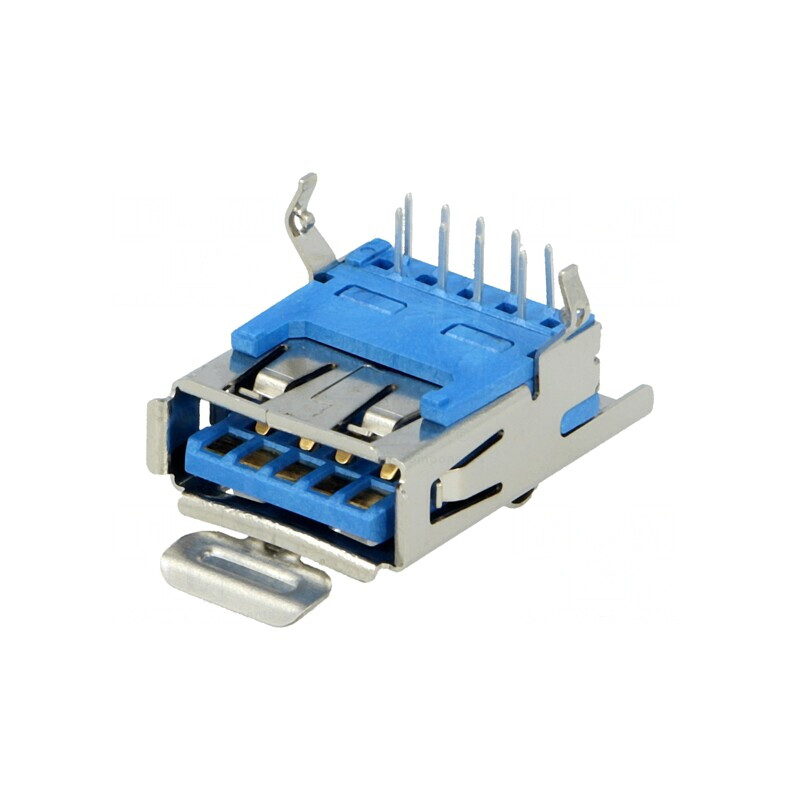 Soclu USB A 3.0 PCB THT 90° Aurit Clichet | Electronic-mag.ro | Componente Electronice