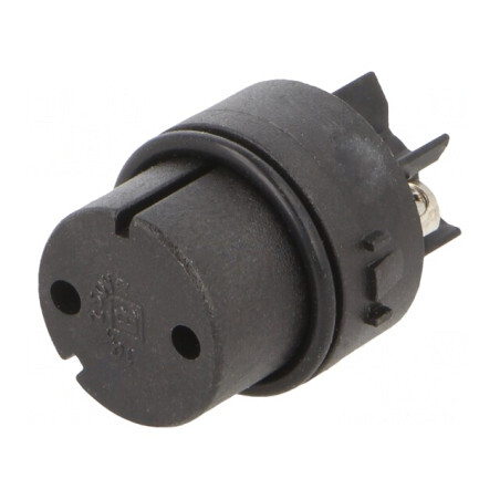 Conector Circular Nichelat cu 2 Pinuri Mamă | Electronic-mag.ro | Componente Electronice