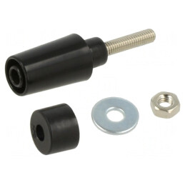 Soclu Banană 4mm 32A 1kV Negru Izolat | Electronic-mag.ro | Componente Electronice