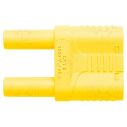 Banana Plug 4mm 32A 1kVAC Yellow Insulated | Electronic-mag.ro | Componente Electronice