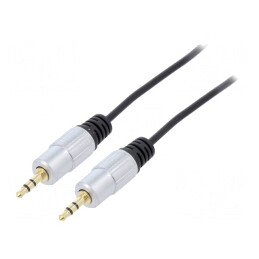 Cablu Audio Jack 3.5mm la RCA x2 1m Aurit Negru PVC | Electronic-mag.ro | Componente Electronice