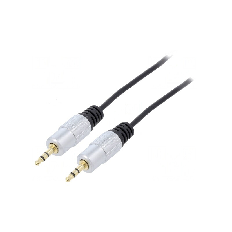 Cablu Audio Jack 3.5mm la RCA x2 1m Aurit Negru PVC | Electronic-mag.ro | Componente Electronice