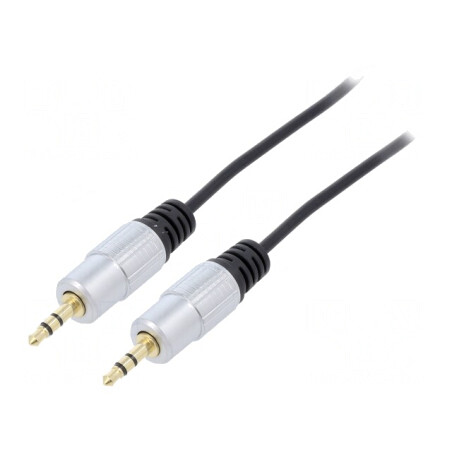 Cablu Audio Jack 3.5mm la RCA x2 1m Aurit Negru PVC | Electronic-mag.ro | Componente Electronice