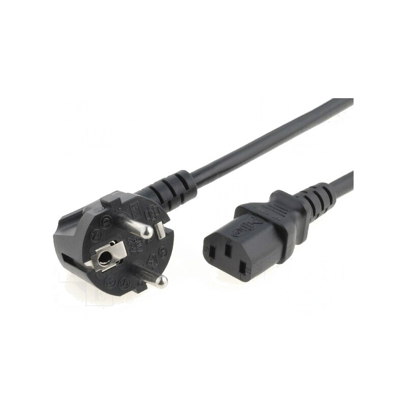Cablu Alimentare 3x1mm2 Ştecăr Unghi IEC C13 PVC | Electronic-mag.ro | Componente Electronice