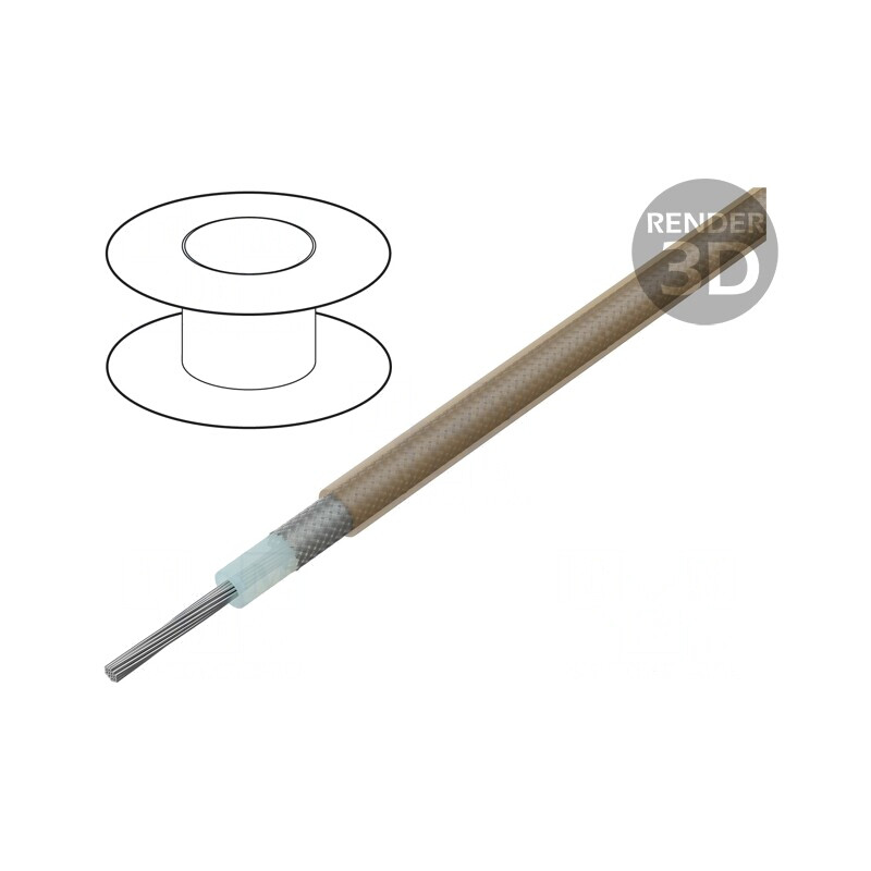 Cablu coaxial RG178 litat CCS FEP maro-transparent 1.8mm | Electronic-mag.ro | Componente Electronice
