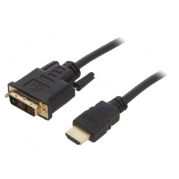 Cablu DVI-D la HDMI 1,8m Negru | Electronic-mag.ro | Componente Electronice