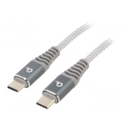 Cablu USB C 1.5m Alb-Gri 60W | Electronic-mag.ro | Componente Electronice